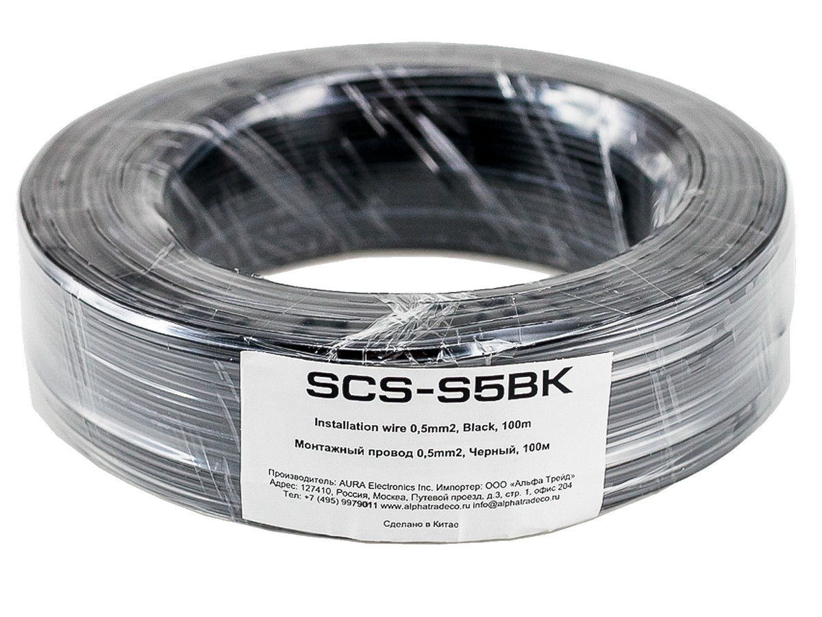 Монтажный кабель Aura SCS-S5BK (1б-100м) (1м) - фото